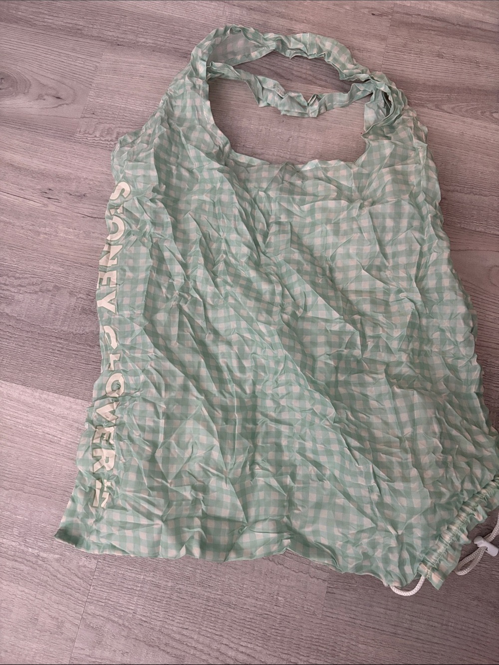 Stoney Clover Green Gingham Reusable Tote